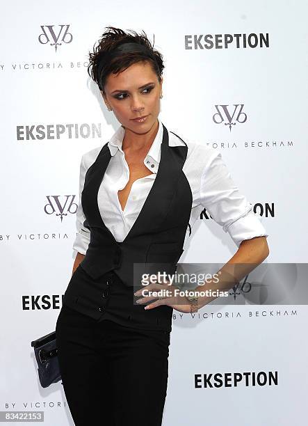 Victoria Beckham presents 'dVb Denim' at the Ekseption boutique on October 16, 2008 in Madrid, Spain.