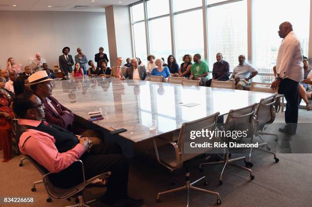 President/CEO H. Beecher Hicks III addresses the attendees at NMAAM Nashville Salon at CAA offices on August 17, 2017 in Nashville, Tennessee.