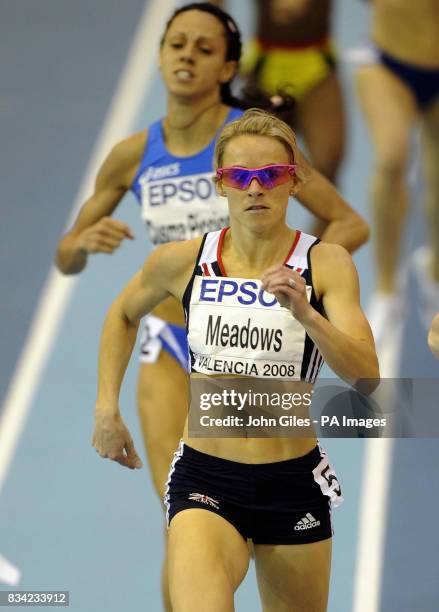 Great Britain's Jenny Meadows qualifies for the final of the 800m during the IAAF World Indoor Championships at the Palau Velodromo Luis Puig in...