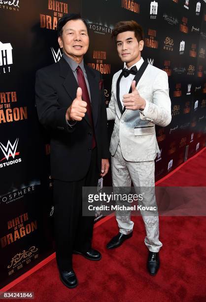 Martial artist Wong Jack Man and actor Philip Ng attend the Los Angeles special screening of Birth of the Dragon at ArcLight Cinemas on August 17,...
