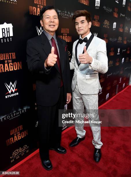 Martial artist Wong Jack Man and actor Philip Ng attend the Los Angeles special screening of Birth of the Dragon at ArcLight Cinemas on August 17,...