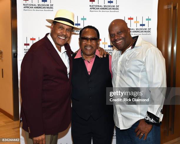 Producer/Director Don Jackson, Dr. Bobby Jones and President/CEO H. Beecher Hicks III attend NMAAM Nashville Salon at CAA offices on August 17, 2017...