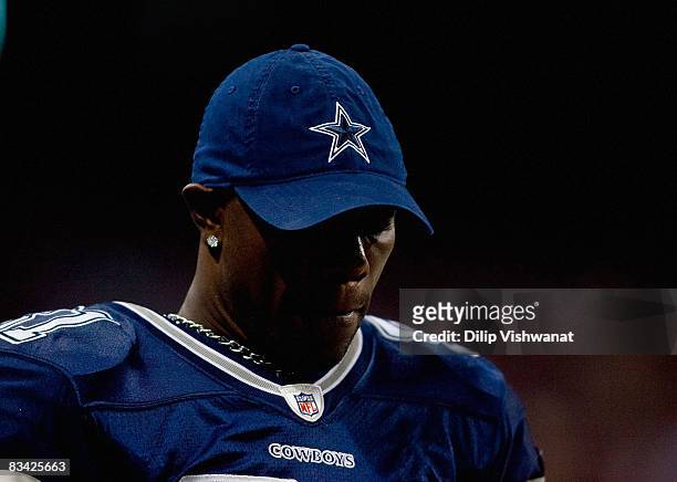 Terrell Owens of the Dallas Cowboys looks on during their NFL game against the St. Louis Rams at Edward Jones Dome on October 19, 2008 in St. Louis,...
