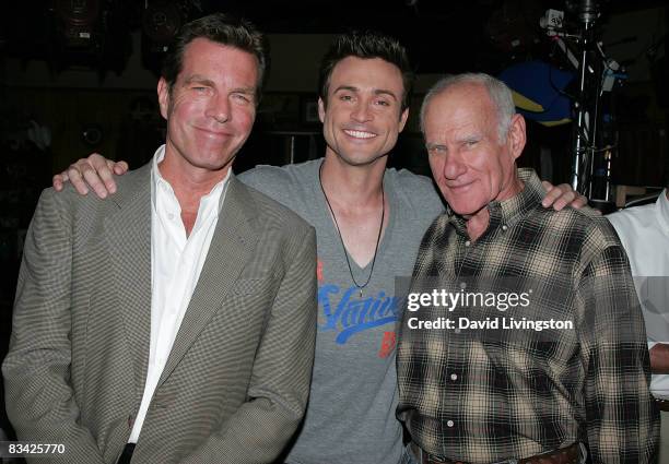 Actors Peter Bergman, Daniel Goddard and Michael Fairman attend actress Jeanne Cooper's 80th birthday celebration on "The Young and the Restless"...