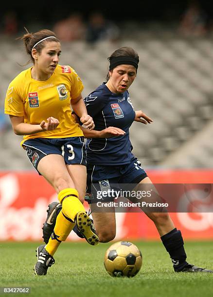 Trudy Camilleri of the Mariners in action during the round one W-League match between the Melbourne Victory and the Central Coast Mariners at the...