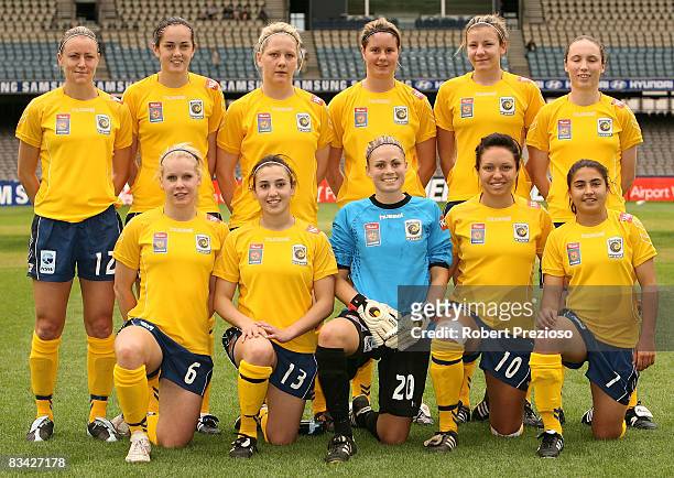 Mariners team pose for a photo before their game in the round one W-League match between the Melbourne Victory and the Central Coast Mariners at the...
