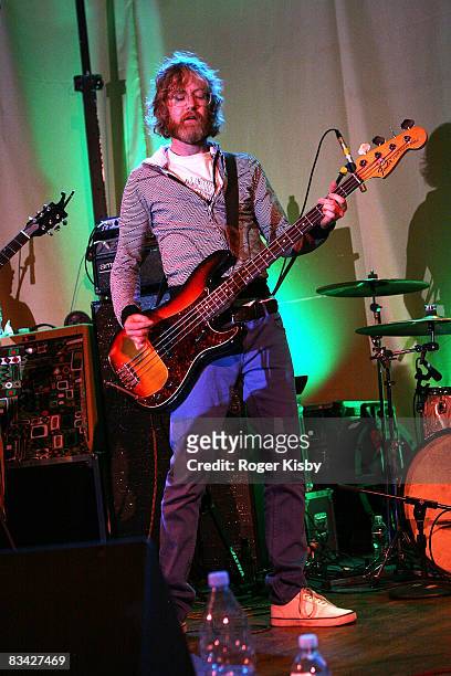 Brendan Canning of Broken Social Scene performs onstage at the CMJ Music Marathon at Brooklyn Masonic Temple on October 24, 2008 in New York City.