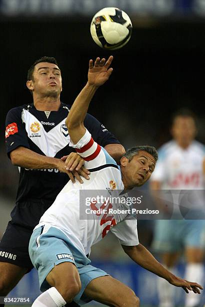 Steve Corica of Sydney FC tries to control the ball during the round nine A-League match between the Melbourne Victory and Sydney FC at the Telstra...