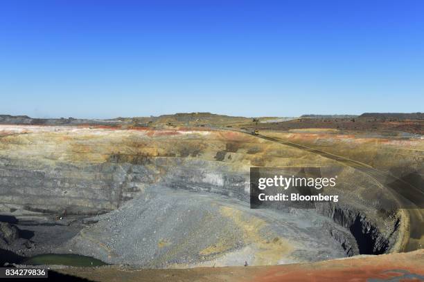 The White Foil open mine pit sits at Evolution Mining Ltd.'s gold operations in Mungari, Australia, on Tuesday, Aug. 8, 2017. Evolution Mining is...