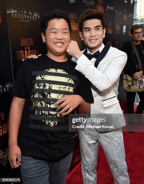 Actors Hudson Yang and Philip Ng attend the Los Angeles special screening of Birth of the Dragon at ArcLight Cinemas on August 17, 2017 in Hollywood,...