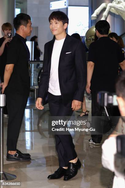 South Korean actor Ji Sung attends the photocall for 'BREITLING' Launch at Lotte Department Store on August 17, 2017 in Seoul, South Korea.