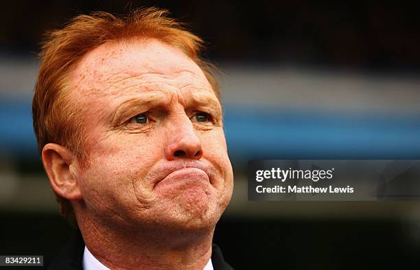 Alex McLeish, manager of Birmingham City looks on during the Coca-Cola Championship match between Birmingham City and Sheffield Wednesday at St...