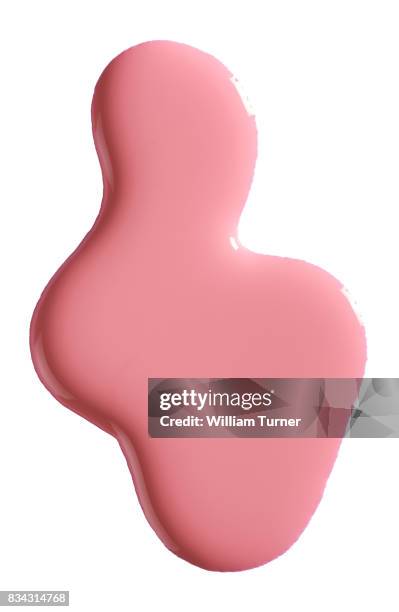 a beauty cut out image of a squiggle, blob, splurge, zig zag or sample of pink nail polish - nagellack bildbanksfoton och bilder