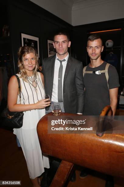 Georgia Bishop, Michael O'Connor and Ian Bisioion attend Todd Snyder x Akin's Army Collaboration Launch at Todd Snyder Flagship Store on August 17,...