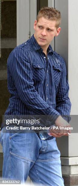 James Lloyd Evans-Bull on a break during his hearing at Swansea Magistrates' Court today.