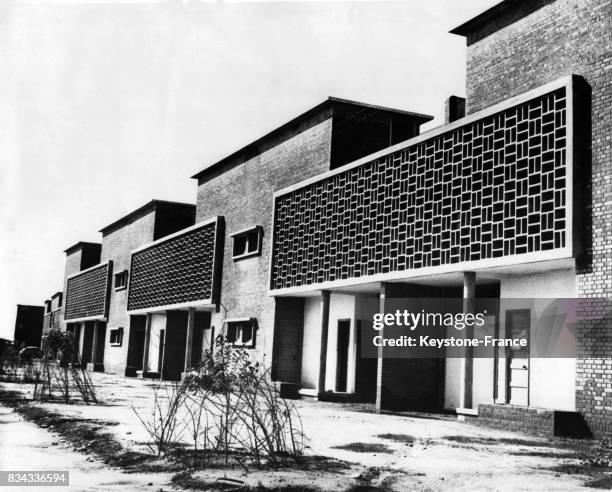 Immeubles d'habitations à Chandigarh, Inde en octobre 1953.