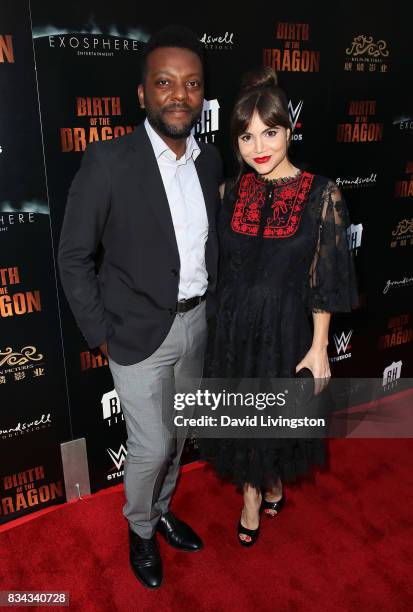 Direcctor Demetrius Wren and wife actress Christina Wren attend the premiere of WWE Studios' "Birth of the Dragon" at ArcLight Hollywood on August...