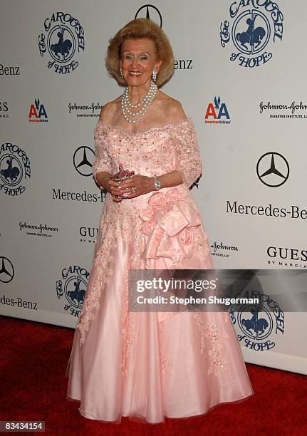 Philanthropist Barbara Davis arrives at the 30th anniversary Carousel of Hope Ball to benefit the Barbara Davis center for childhood diabetes held at...
