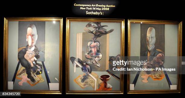 Triptych by Francis Bacon, which is expected to fetch $70million when it is sold at a Sotheby's auction in New York.