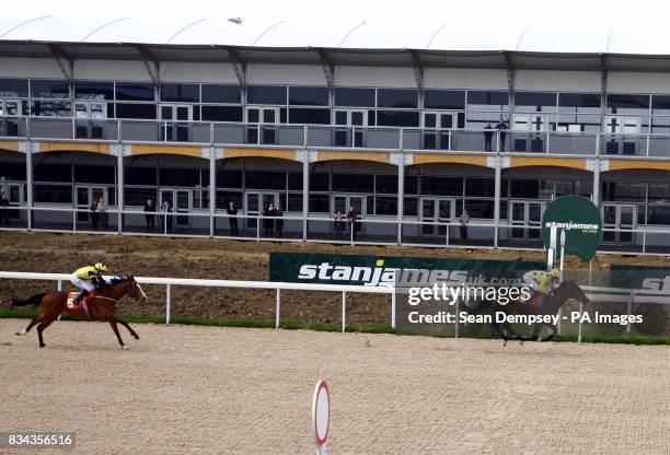 Temple of Thebes, ridden by Stephen Donohoe wins the The Stan James at Great Leighs maiden fillies stakes at Great Leighs Racecourse in Chelmsford,...