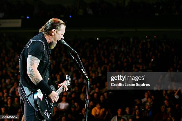 James Hetfield of Metallica performs at Sprint Center on October 25, 2008 in Kansas City, Missouri.