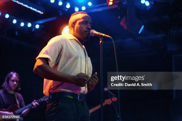 Durand Jones of Durand Jones and The Indications performs at Saturn Birmingham on August 17, 2017 in Birmingham, Alabama.