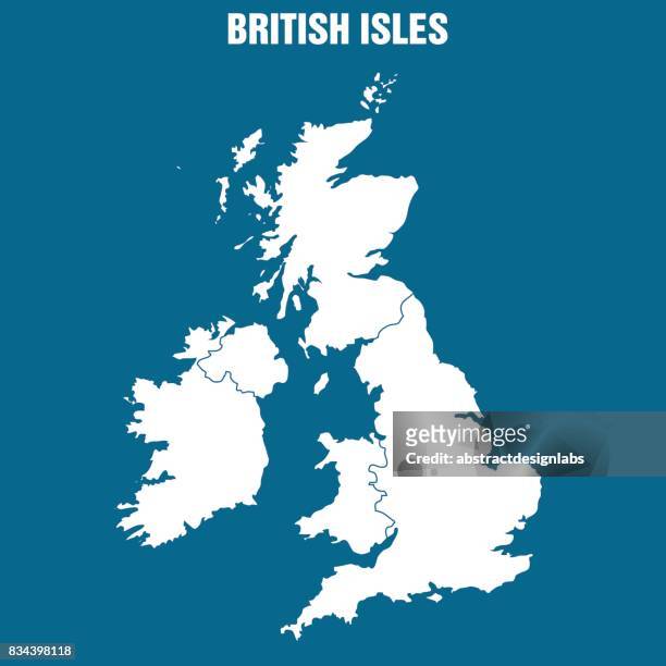 karte der britischen inseln - illustration - vereinigtes königreich stock-grafiken, -clipart, -cartoons und -symbole