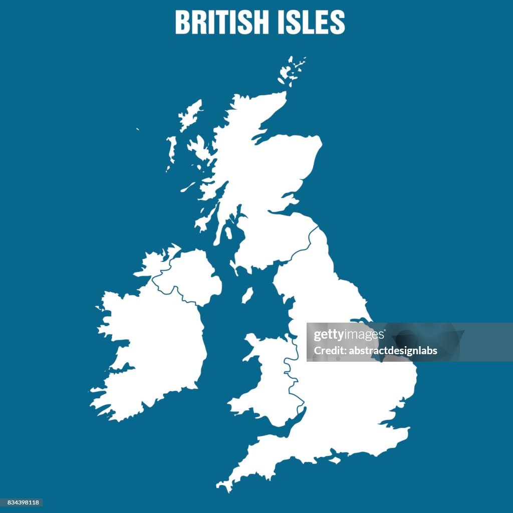 Mapa de las islas británicas - ilustración