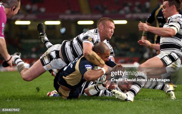 Hull Kingston Rovers' Chev Walker scores a try against Hull FC during the engage Super League match at the Millennium Stadium, Cardiff.