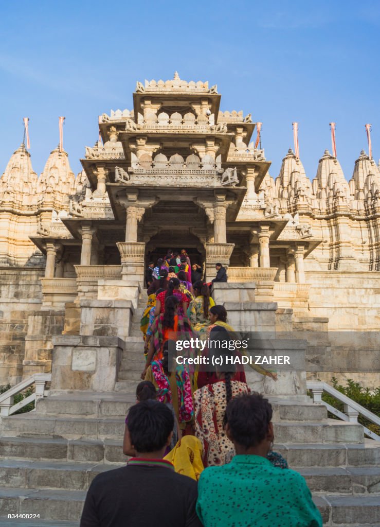 People at the entrance to Ranakpur Jain Temple | Rajasthan | India