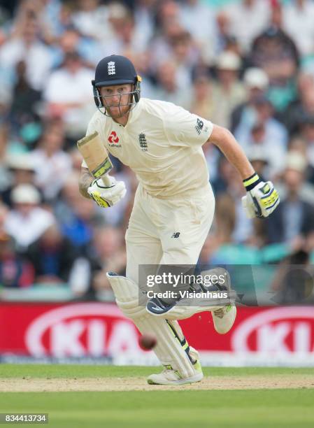 Ben Stokes of England batting during day two of the 3rd Investec test between England and South Africa at The Kia Oval on July 28, 2017 in London,...