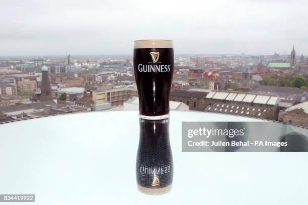 Pint of Guinness, in the Gravity bar at the Guinness storehouse, Dublin.