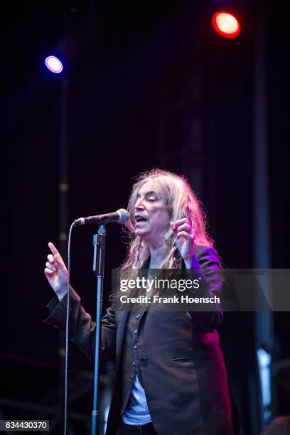 American singer Patti Smith performs live on stage during a concert at the Zitadelle Spandau on August 15, 2017 in Berlin, Germany.