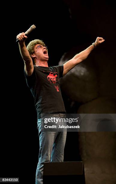 German comedian Atze Schroeder performs live during his show 'Mutterschutz' at the Tempodrom on October 26, 2008 in Berlin, Germany.