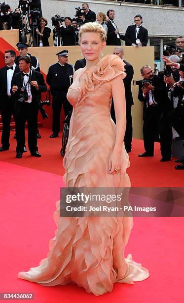 Cate Blanchett arrives for the Gala Opening and Official Screening of 'Blindness' during the 61st Cannes Film Festival in Cannes, France.