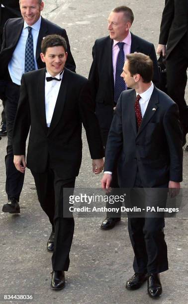 Foreign Secretary David Miliband arrives for a cocktail party hosted by Britain's Queen Elizabeth II in honour of Turkish President Abdullah Gul...