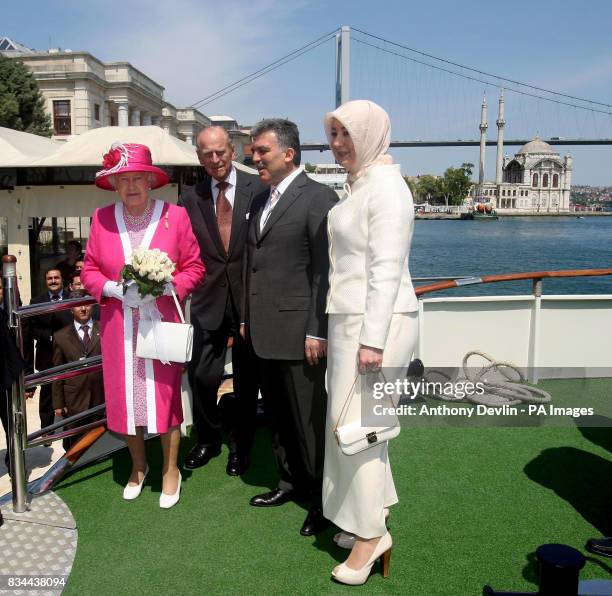 Britain's Queen Elizabeth II and the Duke of Edinburgh with Turkish President, Abdullah Gul and his wife Hayrunnisa Gul. It is the third day of the...