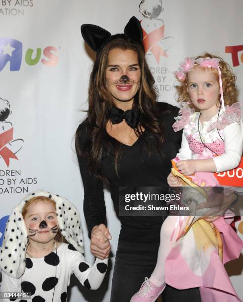 Rowan Henchy, Brooke Shields and Grier Henchy attend the Children Affected by AIDS Foundation Dream Halloween at Roseland Ballroom on October 19,...