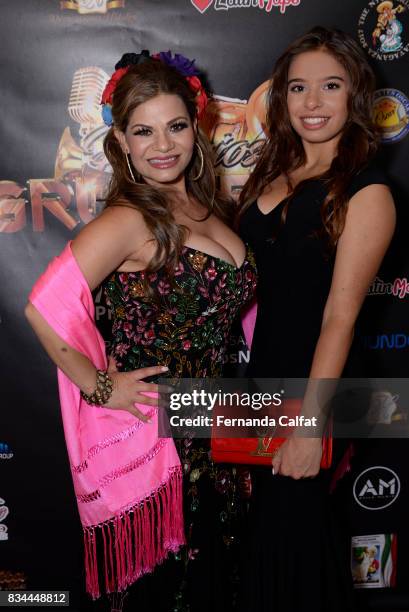 Singer Emilia Pedersen and Roman Sanches attend at Premios Gruperos 2017 at Queens Theatre on August 17, 2017 in the Queens borough of New York City.