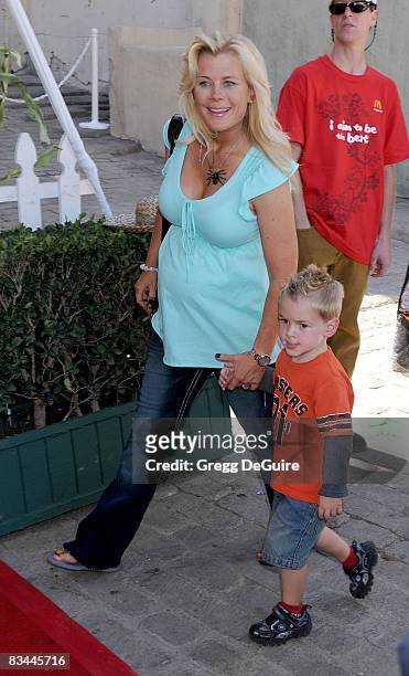 Actress Alison Sweeney and son arrives at the 16th Annual Family Halloween Carnival at the Universal Studios on October 26, 2008 in Universal City,...