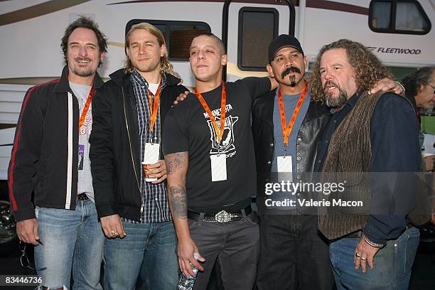 Actors Kim Coaes, Charlie Nunnan, Emilio Rivera, Theo Rossi and Mark Boone Jr. Attend the 25th Annual Love Ride on October 26, 2008 in Los Angeles,...