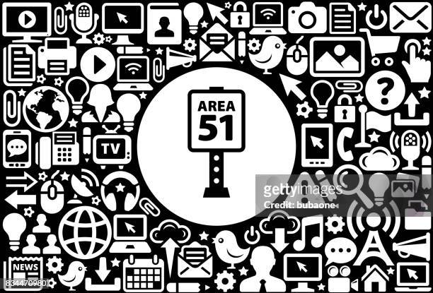illustrations, cliparts, dessins animés et icônes de zone 51 signe icône noir et blanc internet technology background - area 51