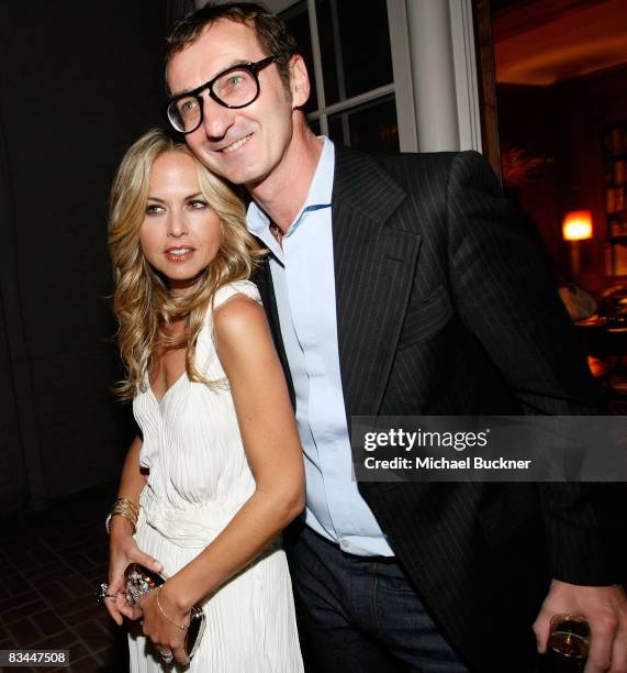 Stylist Rachel Zoe and shoe designer Bruno Frisoni attend a private dinner for Roger Vivier at a private residence on October 23, 2008 in Los...