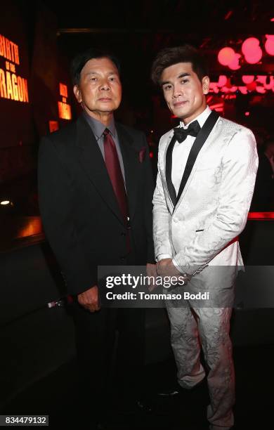 Wong Jack Man and Phillip Ng attend the special screening WWE Studios' "Birth Of The Dragon" After Party on August 17, 2017 in Hollywood, California.