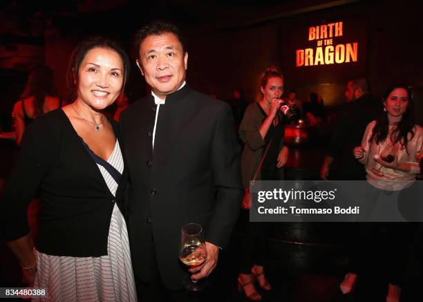 Leo Shi Young and wife attend the special screening WWE Studios' "Birth Of The Dragon" After Party on August 17, 2017 in Hollywood, California.