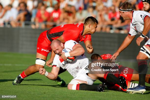 Carl Fearns of Lyon during the pre-season match between Rc Toulon and Lyon OU at Felix Mayol Stadium on August 17, 2017 in Toulon, France.