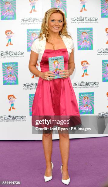 Geri Halliwell attends a photocall to promote her new children's book 'Ugenia Lavender' at London Zoo in central London.