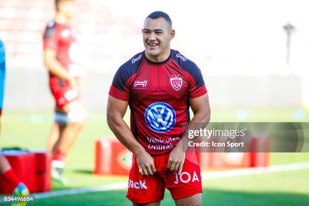 Jonah Placid of Toulon during the pre-season match between Rc Toulon and Lyon OU at Felix Mayol Stadium on August 17, 2017 in Toulon, France.