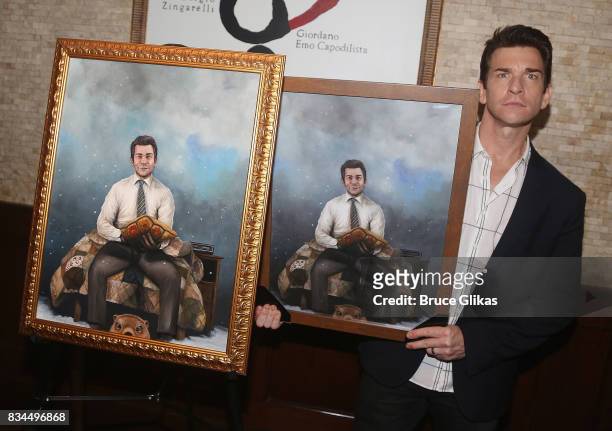 Andy Karl poses at the Broadway Wall of Fame unveiling to honor Andy Karl for his role in "Groundhog Day" at Tony's di Napoli Restaurant on August...