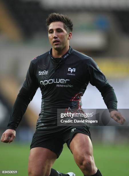 Gavin Henson of the Ospreys, pictured during the EDF Energy Cup match between Ospreys and Worcester Warriors at the Liberty Stadium on October 26,...